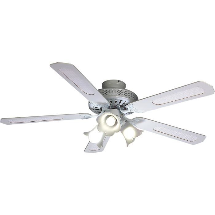 Farelek Baleares O 132 Cm Ventilateur De Plafond Reversible 5 Pales Blanches Cannees Blanches Eclairage Achat Vente Ventilateur De Plafond Ventilateur De Plafond Bale Cdiscount