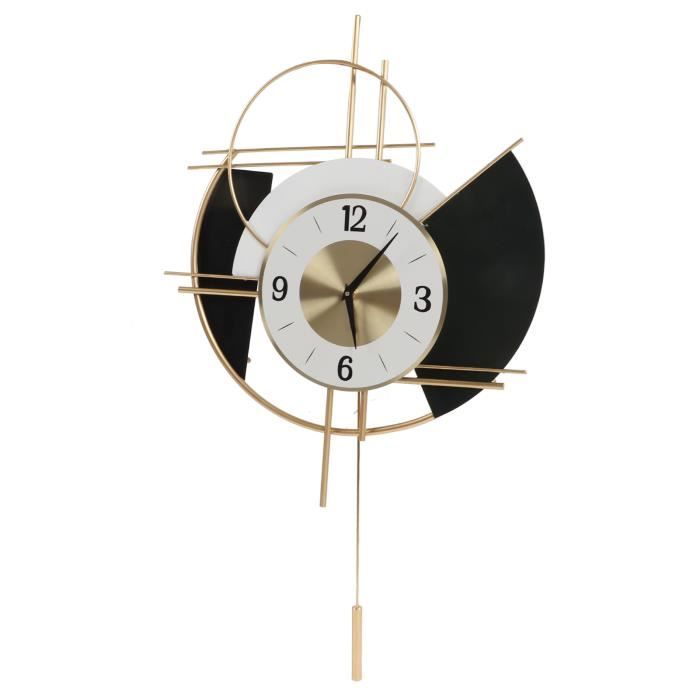 Horloge Murale Ronde Pour Salon, Montres Murales De Décoration D'art, Grand Métal Minimaliste Moderne Les Horloges Murales En Forme D'arc, Horloges Créatives De Mode À La Maison,Or,39X46CM,Collect