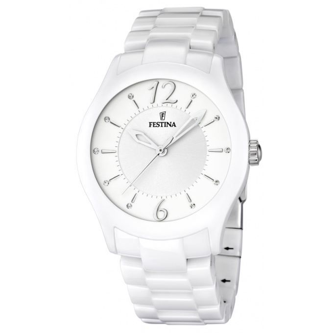Montre Festina Contact F16638 1 Blanc Argent Classique