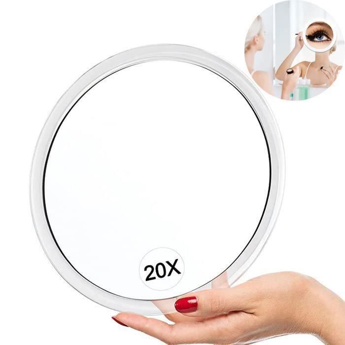 Miroir De Maquillage Grossissant 3x Avec Ventouses - Portable Pour Voyage Et Maison