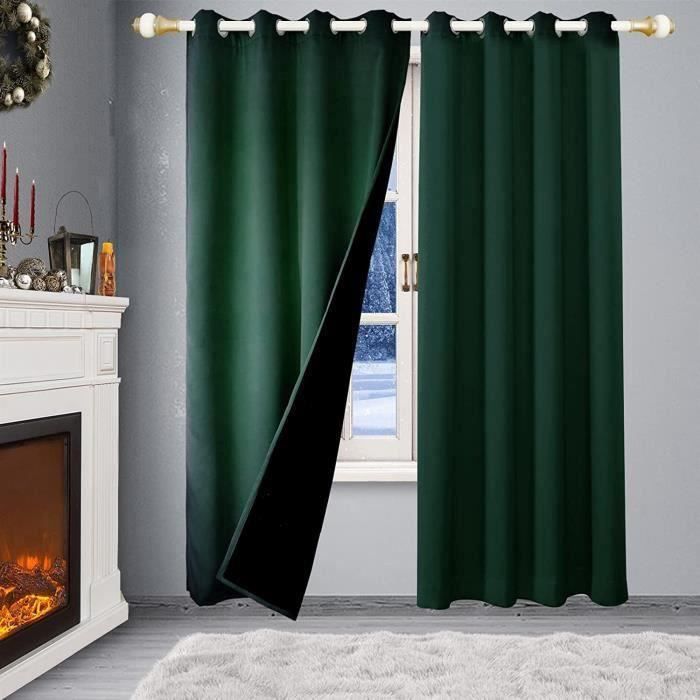 Rideaux occultants - HAOPYOU - L140 x H224 cm - Isolation thermique - Couleur verte - 1 pièce