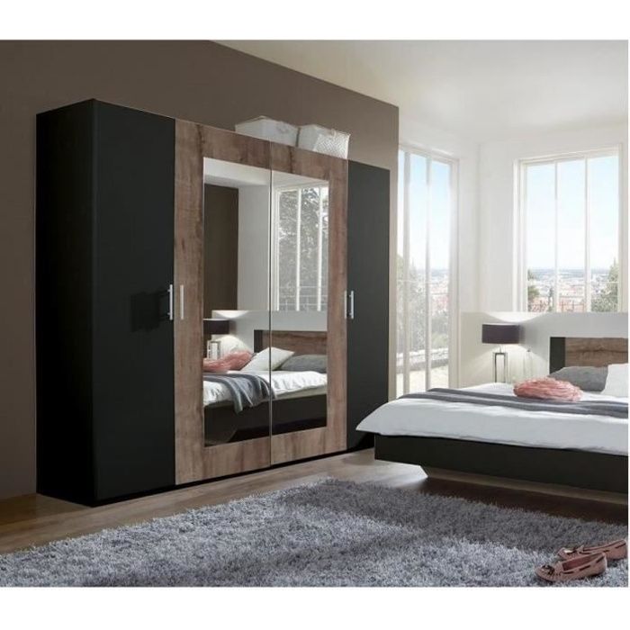 Armoire 1 2 Penderie 1 2 Lingere 4 Portes 2 Miroirs Eva Largeur