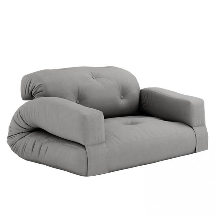 canapé futon standard convertible hippo sofa couleur gris gris tissu inside75