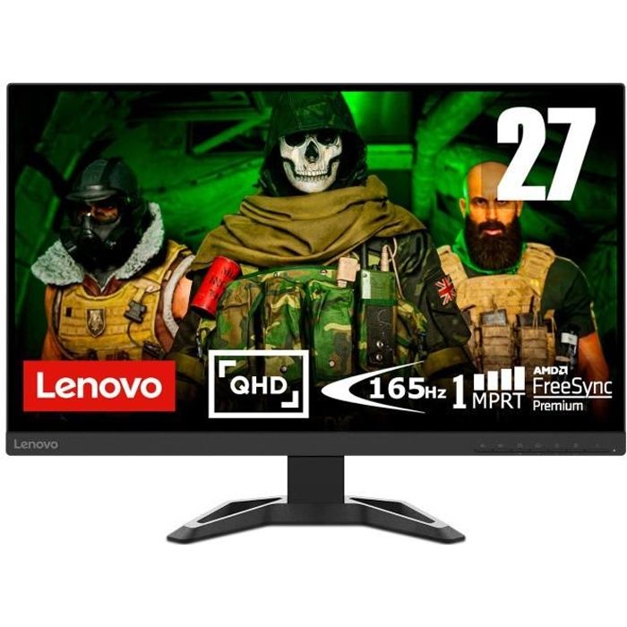 Ecran PC Gamer - LENOVO - G27Q-30 - 27'' QHD - Dalle VA - 1 ms - 165Hz -  HDMI / DisplayPort - AMD FreeSync Premium - Cdiscount Informatique
