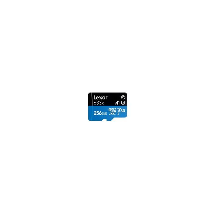 Carte mémoire 256GO Lexar High-Performance 633x microSDXC UHS-I - LEXAR - Class 10 - V30 - A1 Carte mémoire 256GO Lexar High-Performance 633x microSDXC UHS-I - LEXAR - Class 10 - V30 - A1