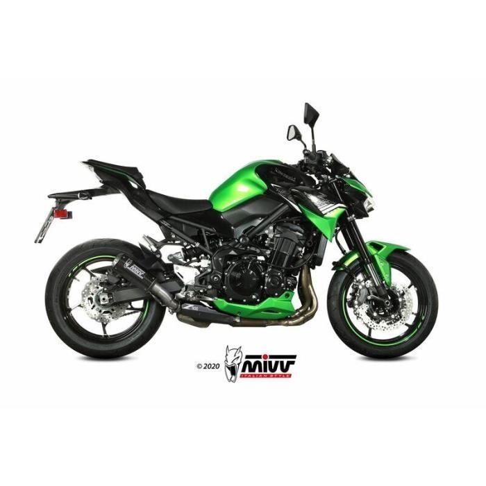 Échappement moto Mivv MK3 carbone/casquette inox Kawasaki Z900