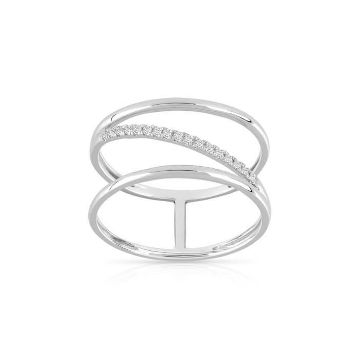 Maty Bague Or 750 Blanc Diamant Or Achat Vente Bague Anneau