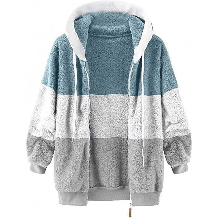 Veste Polaire Femme Avec Capuche - Manteau D'hiver Léger Et Chaud - Fermeture Zippée, Style Décontracté Chic - Pour Ville, Vacances, Loisirs