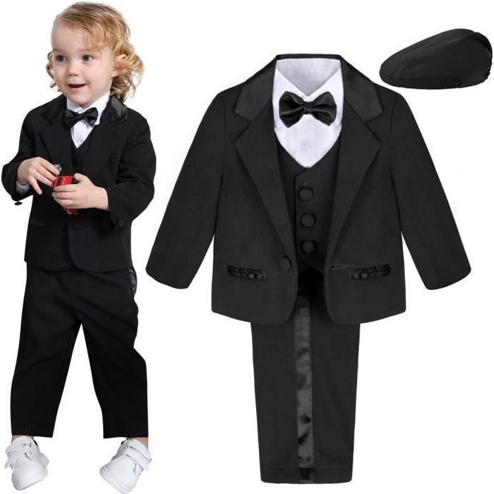Mintgreen Costume Bebe Garcon Mariage 5pcs Vetements Anniversaire Cadeau Fete Eglise Noir Cdiscount Pret A Porter