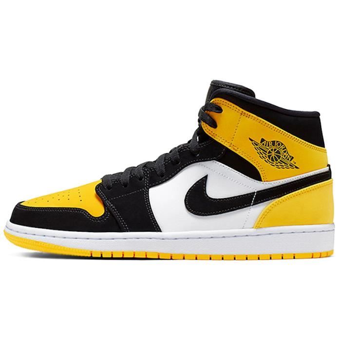 Airs Jordans 1 Mid Jaune Chaussures de Basket Airs Jordans One AJ1 ... Airs Jordans 1 Mid Jaune Chaussures de Basket Airs Jordans One AJ1 ...