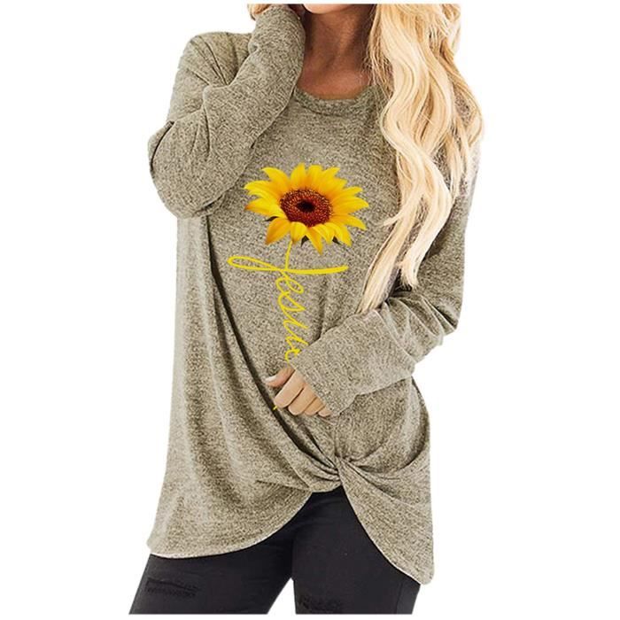 T-shirt Femme Manches Courtes Imprimé Floral - 60% Coton, 35% Polyester, 5% élasthanne, Coupe Décontractée