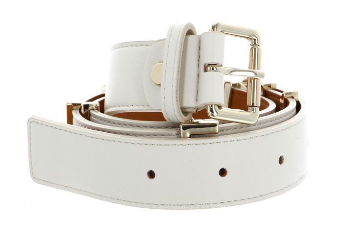 VALENTINO ceinture Around Plaque Buckle Belt W95 Ecru / Oro