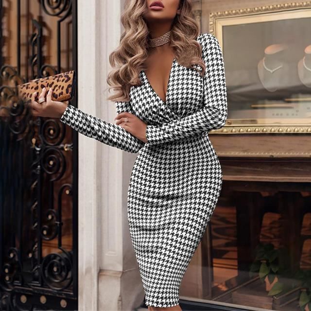 V tements Femme Robe moulante manches longues pour femme tenue