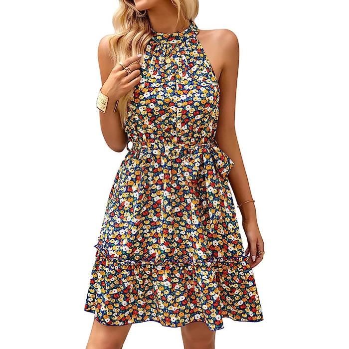 Minetom Robe Longue Bohème Femme – Tunic D'Été Sans Manches, Imprimé, Maxi Robe De Plage Ou Soirée, Grande Taille Disponible - 9