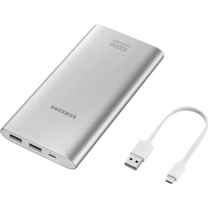 Samsung Batterie Externe 10000 Mah Grise Avec Cable Micro Usb