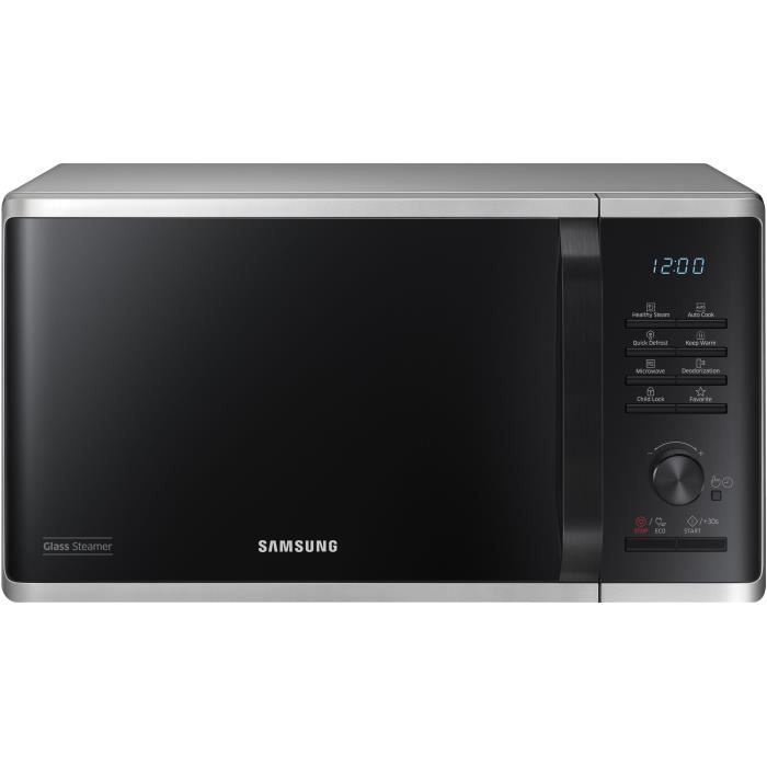 Micro-ondes solo - SAMSUNG - MS23K3555ES - Acier inoxydable - 23L - Contrôle électronique + bouton -