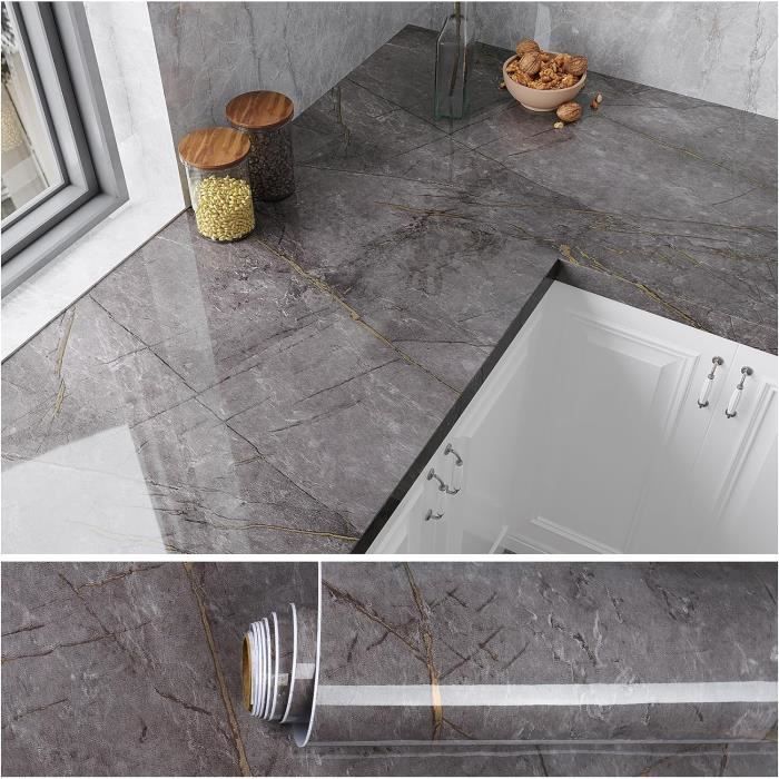 Marbre Gris Papier Adhesif Pour Meuble Vinyle Autocollant Stickers