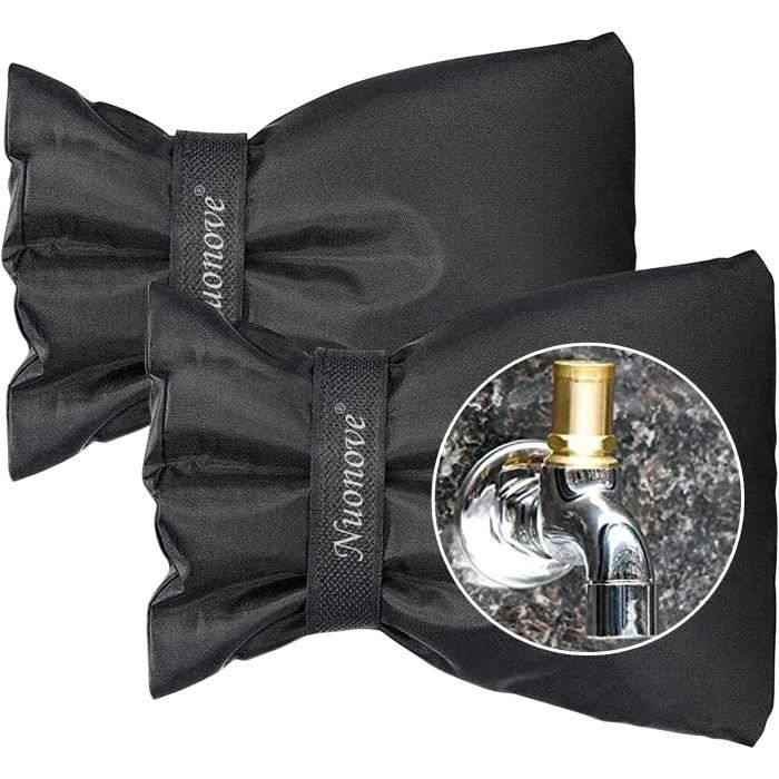 Housse Protection Robinet Extérieur Noir - Anti-Gel Hiver - 15x21cm
