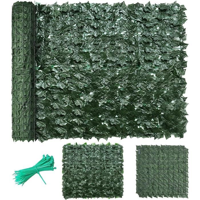 Haie Artificielle Brise-Vue 1x3m - Lierre PVC Anti-UV - Pour Balcon, Terrasse, Jardin