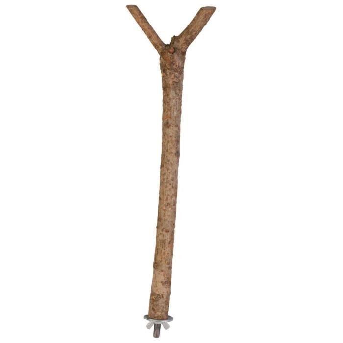 Perchoir pour oiseaux - Trixie - Lot de 3 - Forme Y - Bois naturel - Fixation par vis