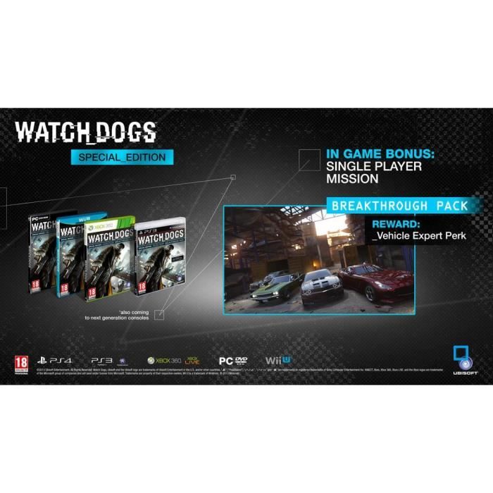 Jeu Vidéo - Ubisoft - Watch Dogs - Édition Spéciale - Wii U - Action - Pegi 18+