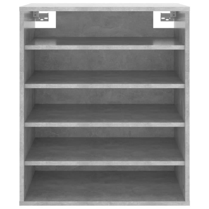 DBA(808940)Armoire à chaussures Gris béton 60x35x70 cm Aggloméré Cdiscount Maison
