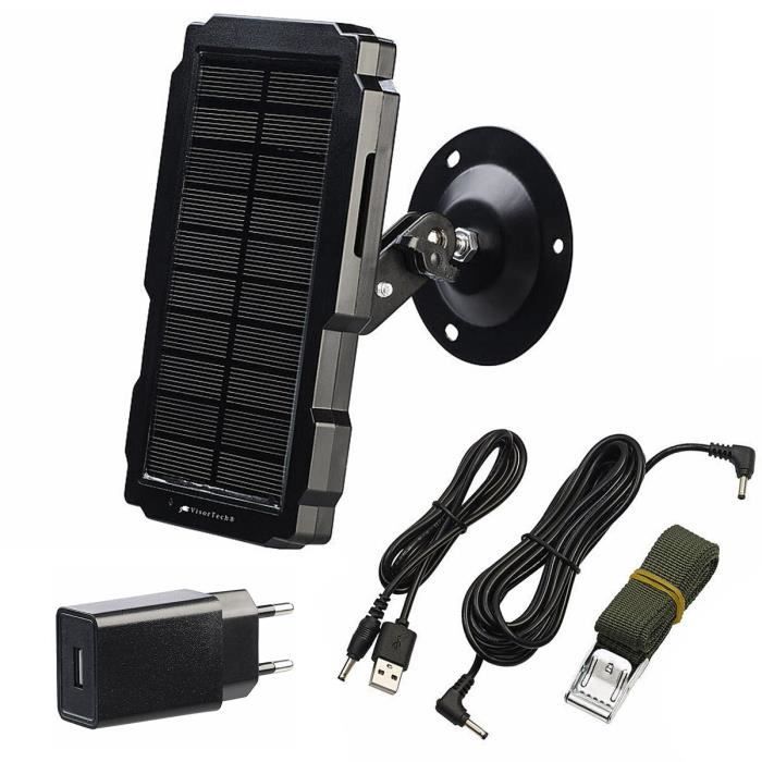 Batterie Solaire 5000 MAh PB-68.solar VisorTech - Panneau Solaire Universel Pour Caméra De Chasse 6V/12V