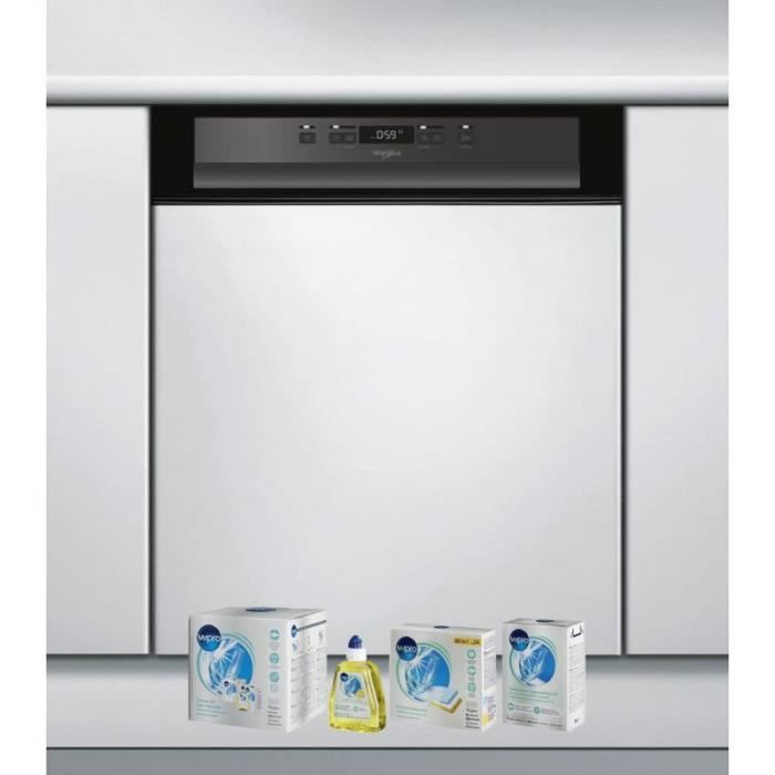 WHIRLPOOL Lave-vaisselle Intégrable encastrable bandeau noir 44dB 14 COUVERTS 60CM Natural Dry