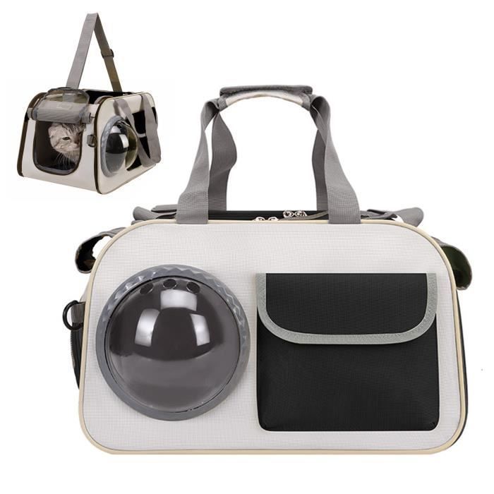 Meilleurs prix pour Sac Transport Chat Chien, Respirant et Pliable, avec fenêtre d'observation, Laisse de Sécurité Intérieure, Noir, pour sortie voyage