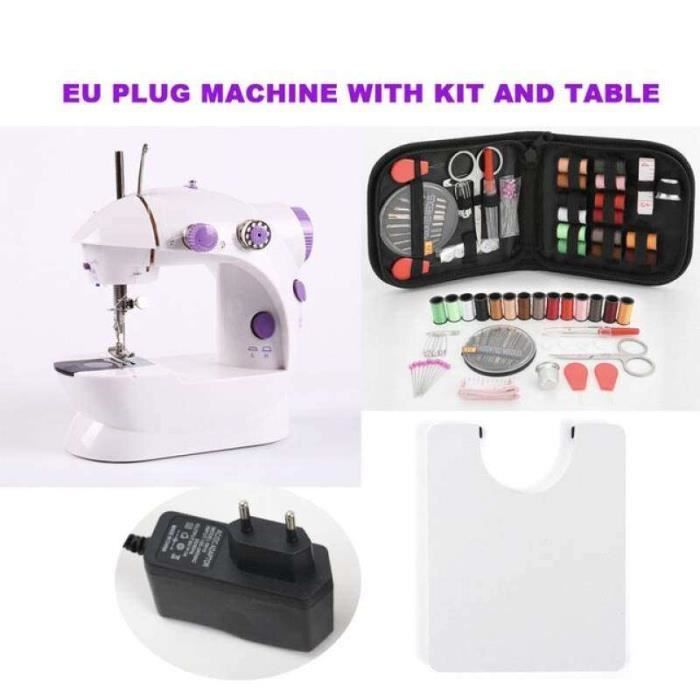 Machine à Coudre électronique, Mini Machine à Coudre Portable, Avec Pédale, Semi-automatique, Fil Unique-Aiguille Double-Machine à Tête Unique, Modèle 202