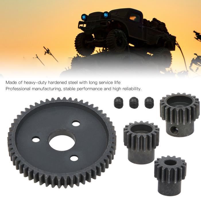 ZEZEFUFU RC Metal Steel Gear 54T 32P con 15T 17T 19T Pignoni Motore Set di ingranaggi per Traxxas Slash 4x4 VXL Rustler 1/10