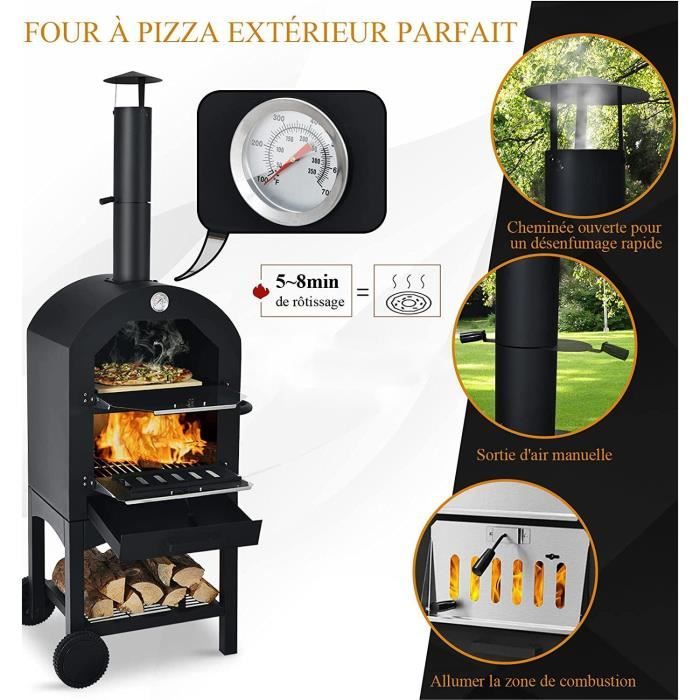 91410020 CUPPONE Thermomètre de cuisson, Four à Pizza, Blanc