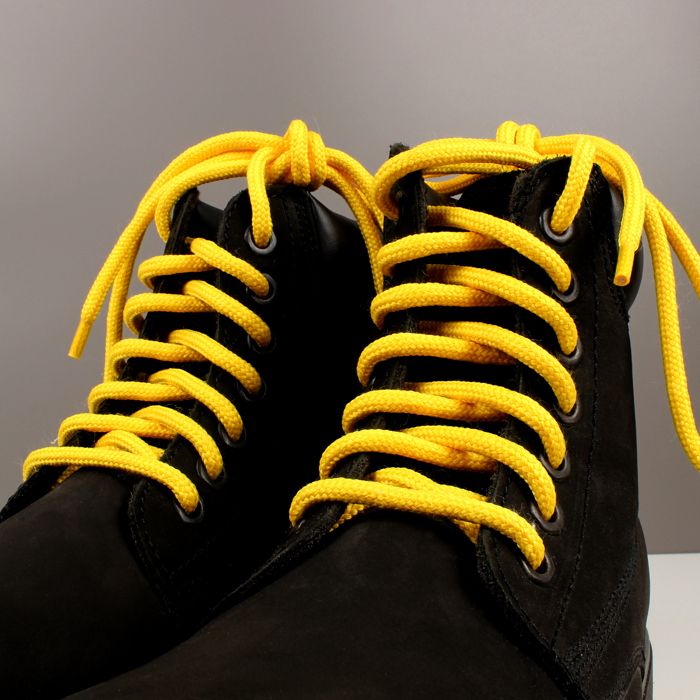 Lacets ronds et epais jaunes 75 cm Diametre 4 mm Lacet jaune pour chaussures de randonnees de travail ou de securite Jaune Cdiscount Chaussures