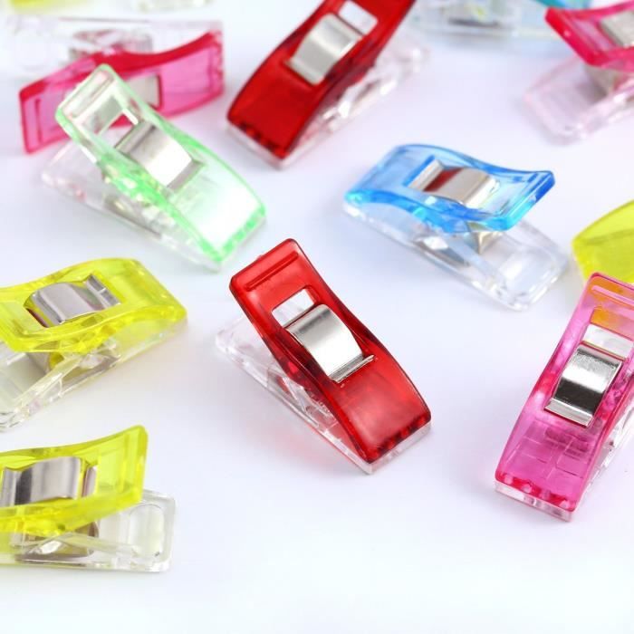 Incraftables Lot de 100 pinces à coudre assorties multi-usages – Clips en tissu pour couture et matelassage – Clips colorés pour travaux manuels, reliure, matelassage, etc