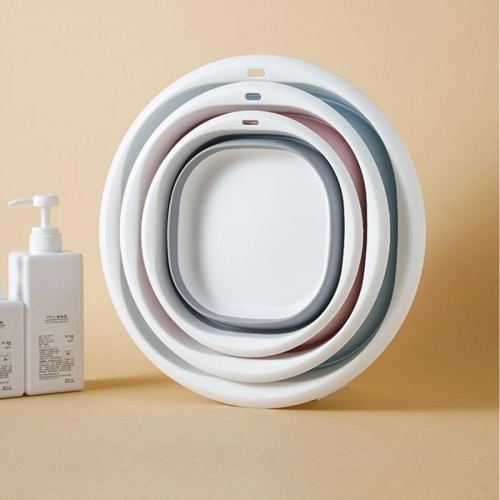 Bassin à Laver Vintage En Plastique Moulé – Motif Diamants Et Cercles, Crème, Diamètre 38cm (15″)