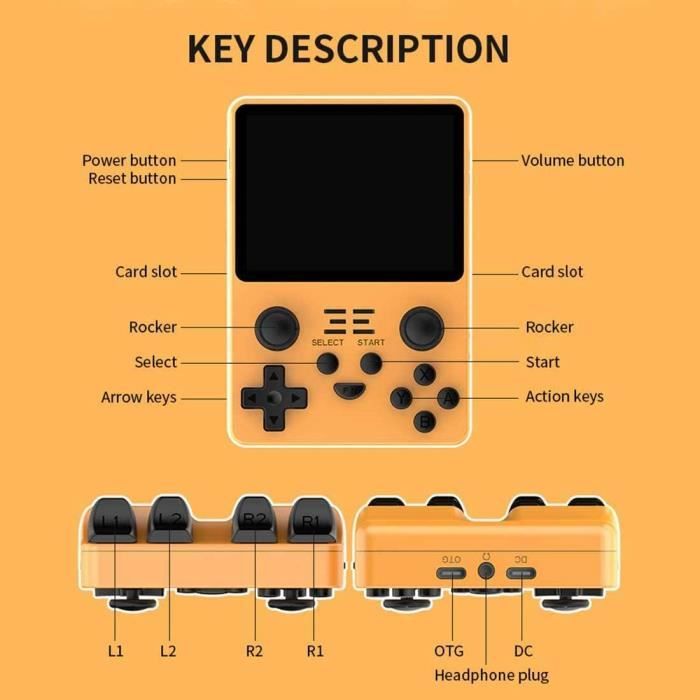 Console Portable Rétro 20000 Jeux - Écran IPS HD, 128Go TF, HDMI, Sortie TV