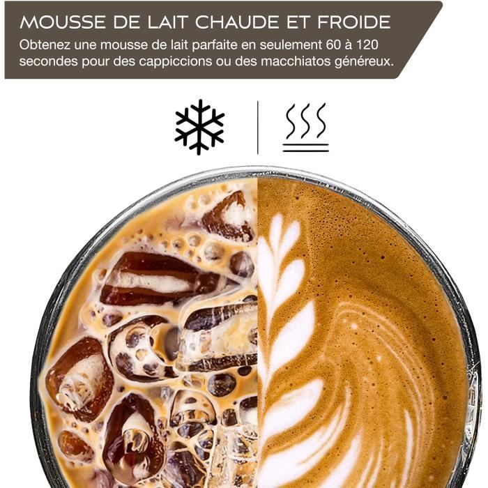Morpilot Mousseur à Lait Électrique Divisé, 500ml Chauffe Lait, Milk Frother En Acier Inox 4 En 1 à Mousse De Lait Chaude Et Froide 230ml, Emulsionneur De Lait Pour Latte Cappuccino Macchiato