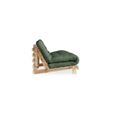 Canapé convertible futon ROOTS pin naturel coloris vert olive couchage 140*200 cm-2