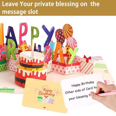 Carte D'anniversaire Pop-up Interactive Avec Bougies Soufflantes Et