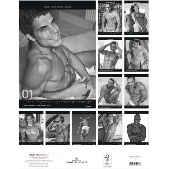 Maxi Calendrier 2024 Homme Corps de Rêve Sexy Homme (hotmen) (TN) + offert  un agenda de poche : : Fournitures de bureau