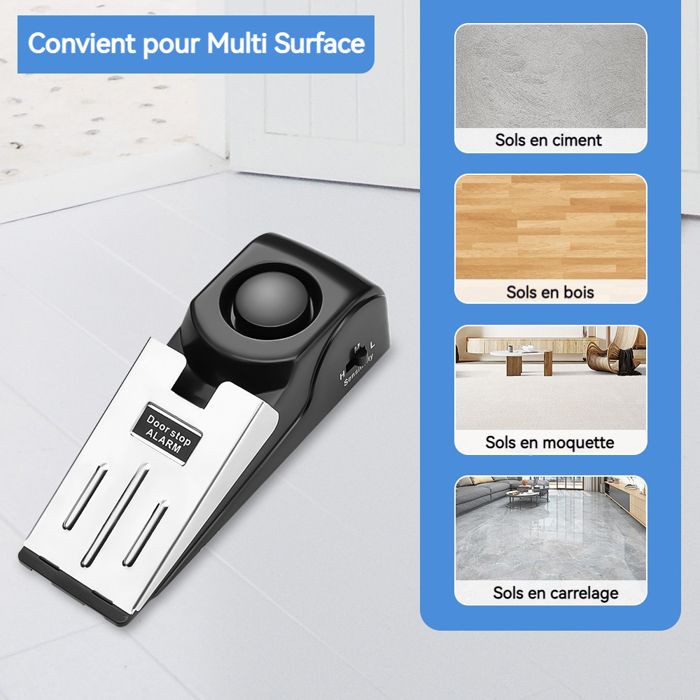 2 Alarmes De Butée De Porte – 120 DB, 3 Niveaux De Sensibilité, Anti-effraction