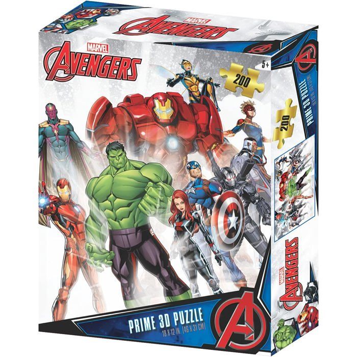 Marvel - Puzzle lenticulaire Avengers Rassemblement 200 pcs 46x31 cm ...