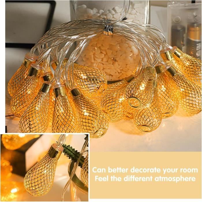 Aifulo Guirlande Lumineuse, 3M 30 LED Guirlande Lumineuse à Piles 3M 30 LED Blanc Chaud Avec Minuterie De 6 Heures Pour Intérieur, Noël, Fête