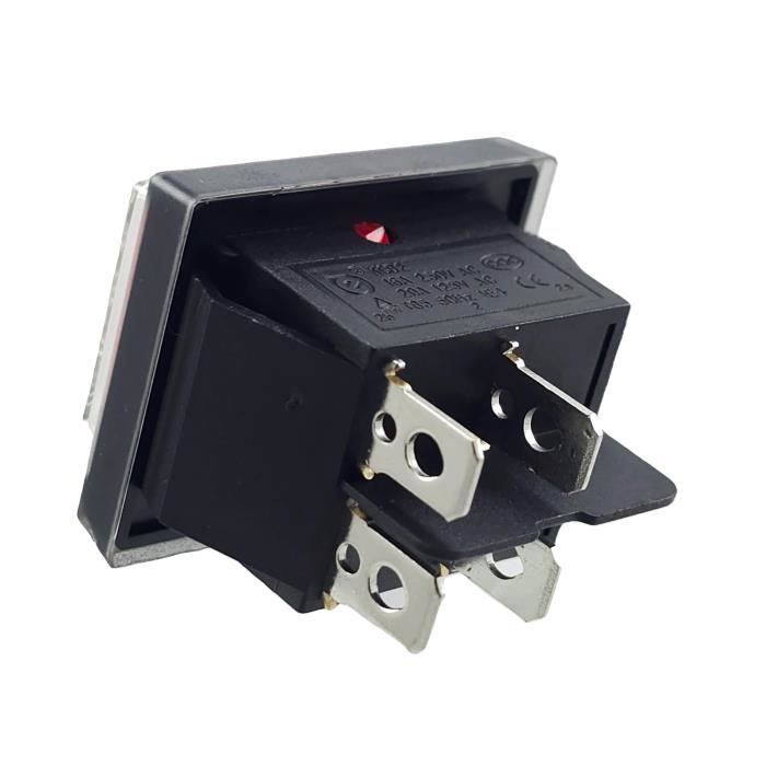 Interrupteur à Bascule Encastrable 2 Pôles 16A 250V – Dimensions 28,5x21,9 Mm – Jaune Lumineux