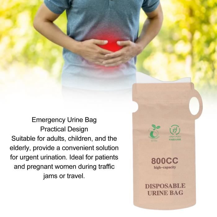 Sacs D'Urine Jetables, 12 Pcs Sacs à Urines Avec Poignée, 750 ML Sac Urinaire Jetables Urgence Pour Homme Enfants Voiture Camping Randonnee 98860701