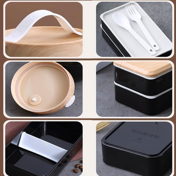 Lunch Box Bento Dwi's 1200ml - Sans BPA - 2 Compartiments + Sac Isotherme - Écologique