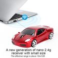 ESTINK souris PC Pour modèle de voiture Ferrari Souris sans fil Creative 2.4G 1200DPI pour ordinateur portable (rouge)-3