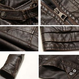 MDM Cutte de moto en cuir v/éritable Noir//blanc