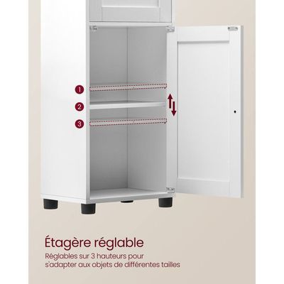 Meuble Sous Lavabo Salle De Bain 60x60x30 Cm - 2 Portes, étagère Réglable, Blanc Et Chêne Clair, Pieds Métal, Résistant à L'humidité