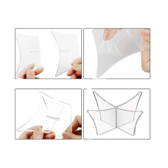 Support Présentoir Acrylique En X Pour Ballons – Football, Rugby, Basket, Volley – Transparent, Solide, 12x6,5 Cm